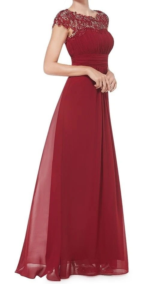 Vestidos Бисероплетение Кружева шифон А силуэт Длинные вечерние платья 2019