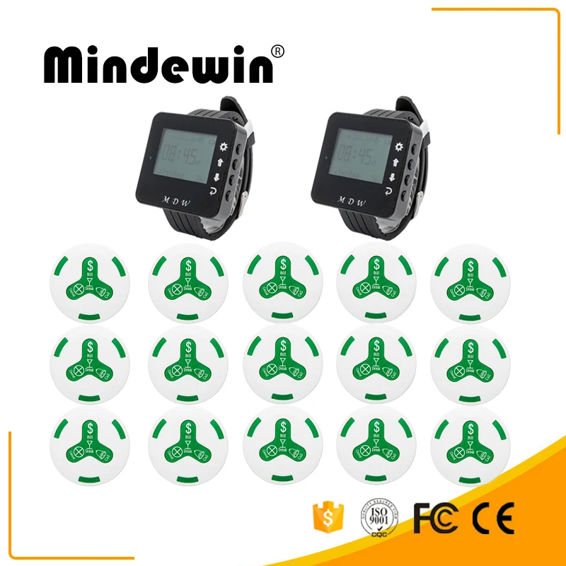 Mindewin 2017 модные наручные часы пейджер 2 шт Часы + 15 сервис Водонепроницаемая кнопка