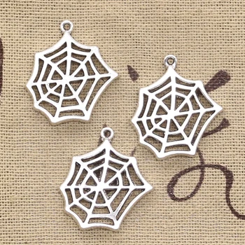 

8pcs Charms Cobweb Spider Halloween 25x23mm Antique Making Pendant fit,Vintage Tibetan Bronze Silver color,DIY Handmade Jewelry