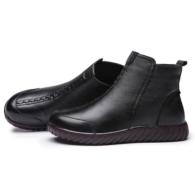 

2018 new women's Winter boots genuine leather ankle boots elderly shoes Warm Plush Comfortable Women's Winter Boots For Mom