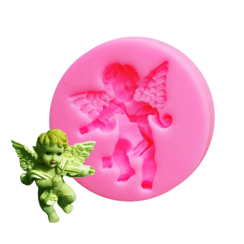 

Angel Baby With Violin Shape Silicone Cake Mold, Baking Mould For Jelly Soap Chocolate Cupcake Fondant Cake Decorating Tools
