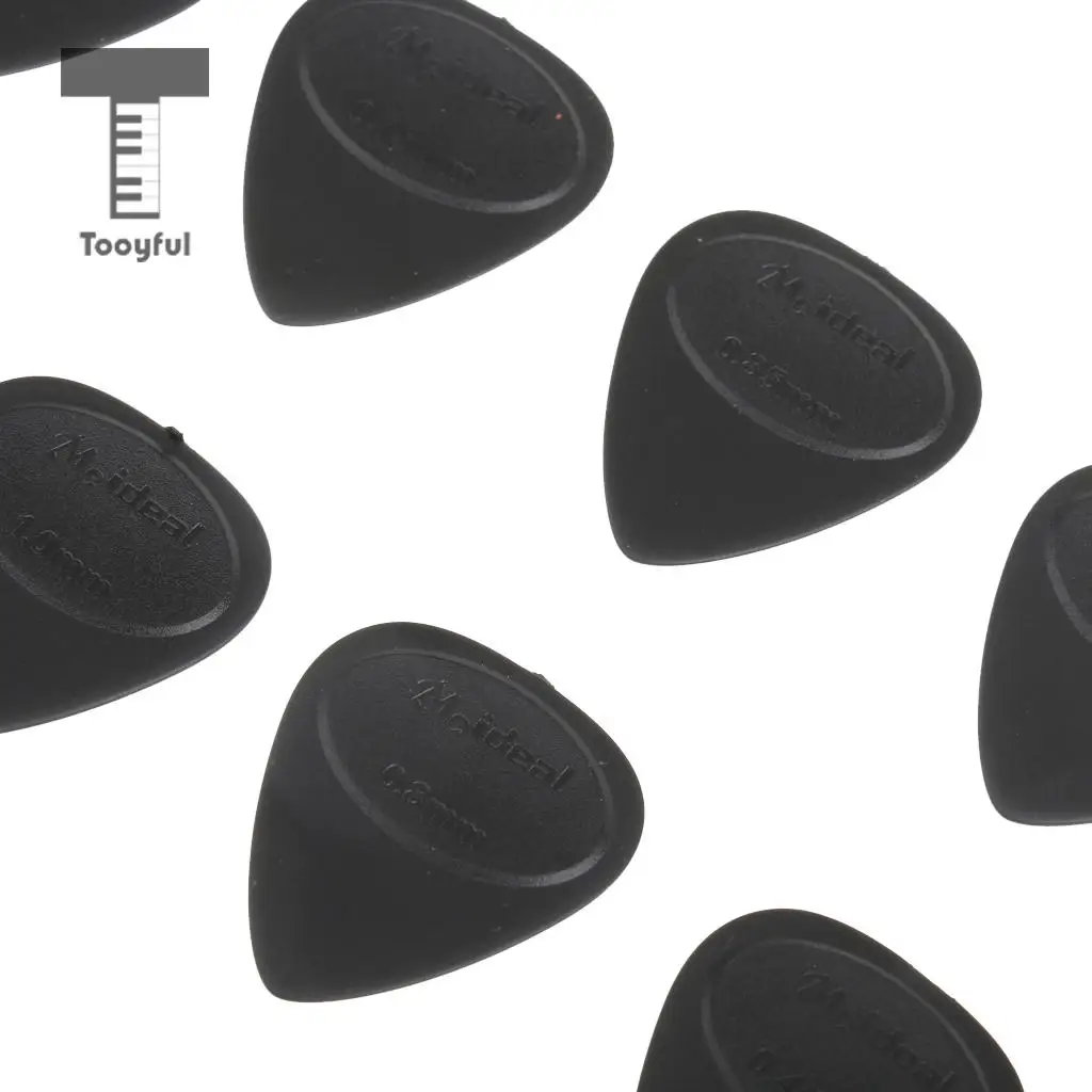 Black Acoustic Guitar Picks Different thickness Non-Slip Plectrums Accessory for Bass Ukulele Mandolin Guitars 10Pcs