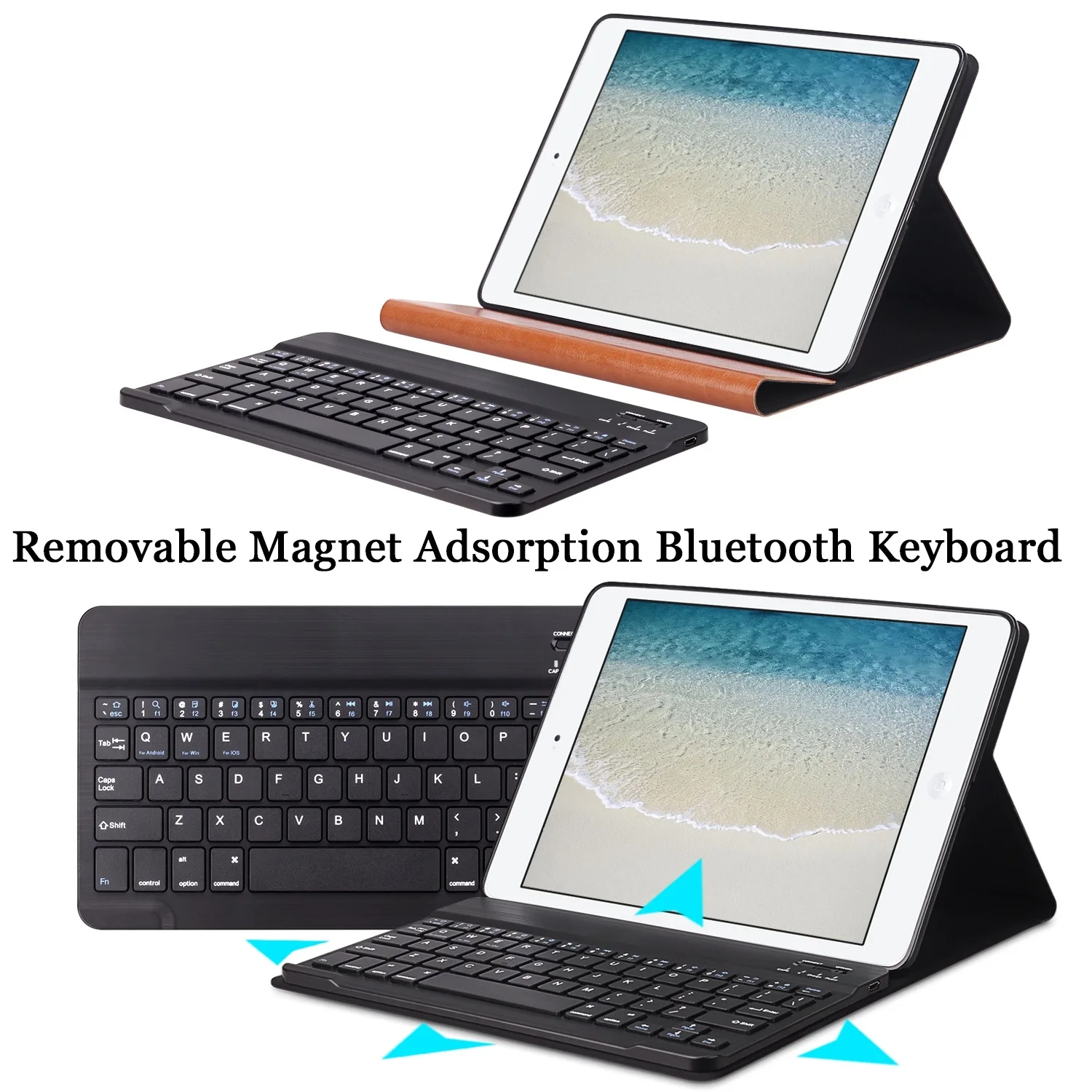 Чехол для клавиатуры iPad Mini 4 3 2 1 5 2019 [многоуровневый] силиконовый чехол из ПУ кожи