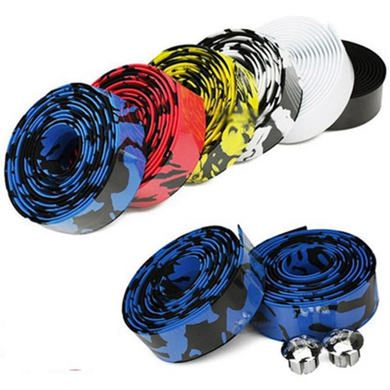 Best Cycling Handle Belt road bike cork bicycle Handlebar Tape Rubbler Foam Wrap +2 Bar Plug bicicleta bicycle parts accessories