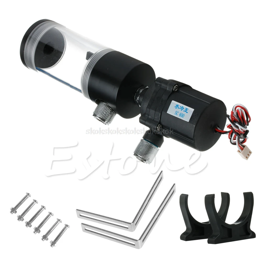 

New 140mm Cylinder Water tank SC600 Pump Computer Water Cooling Radiator 600L/H O26 dropship