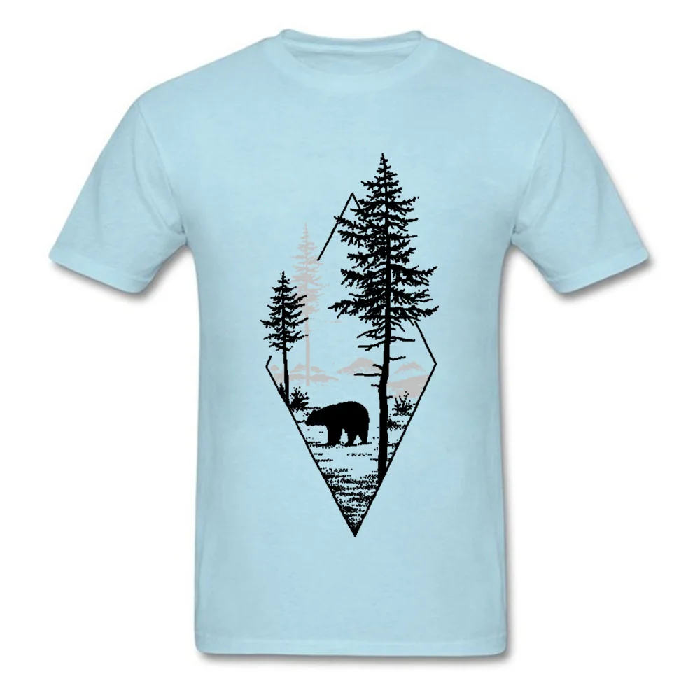 Bearintheforest190612 Custom Mother Day 100% Cotton Crewneck Male Tops Shirts Normal Tops & Tees Classic Short Sleeve T-Shirt Bearintheforest190612 light