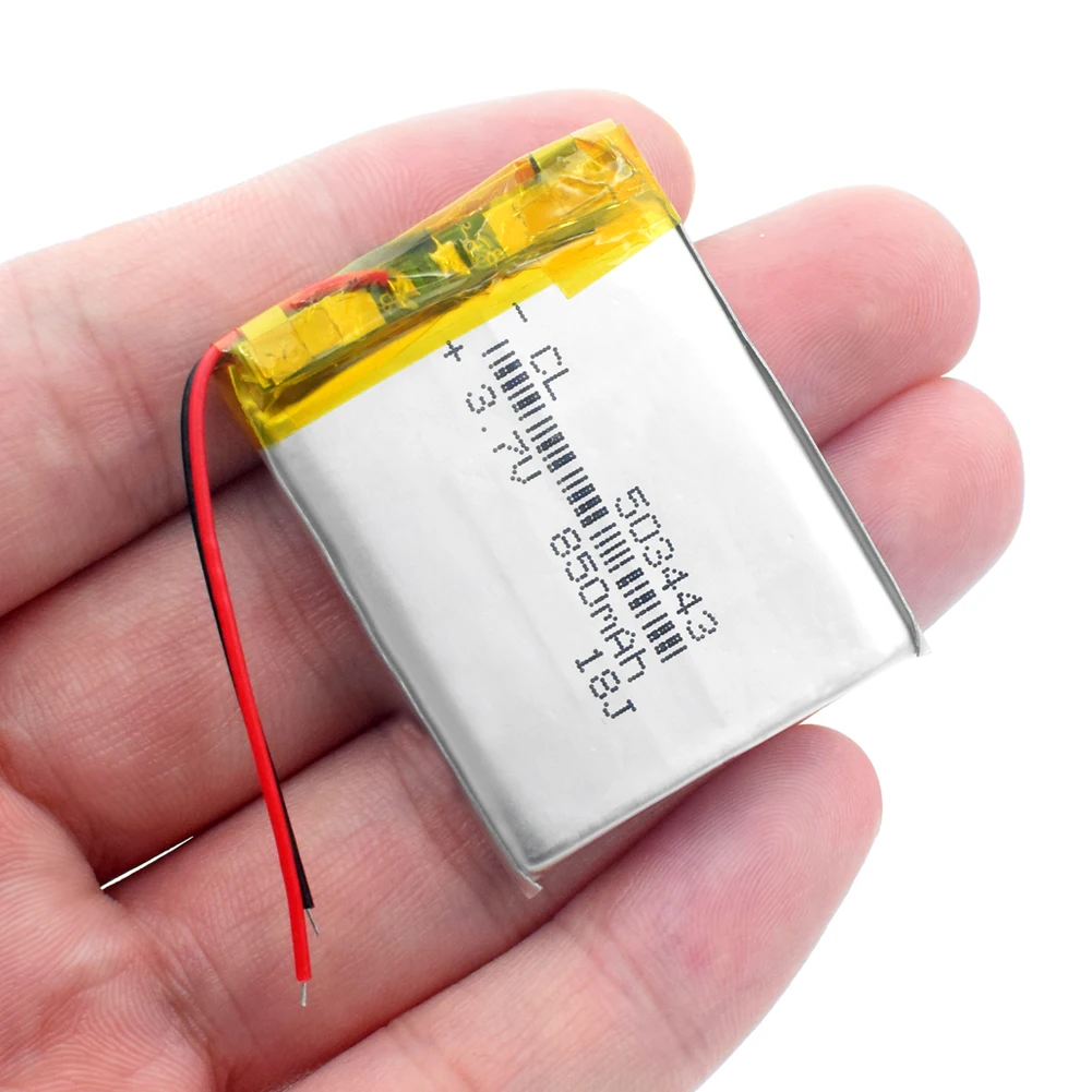 

503443 Rechargeable Lithium Polymer 3.7V 850mAh Li-ion Battery For bluetooth headset Speaker DVD GPS PSP PDA MP3 MP4 MP5 053443