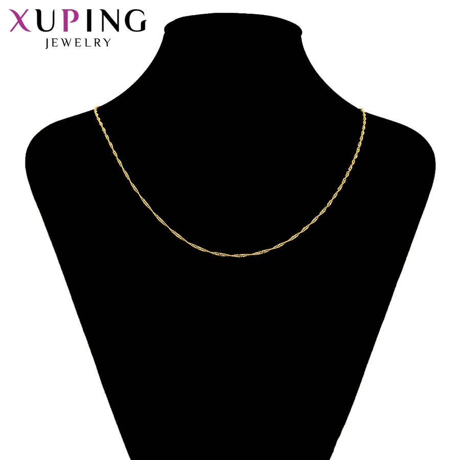 Xuping Мода чистого золота цвет покрытием цепи ожерелье высокое качество ювелирные изделия для женщин рождественские подарки S100.5-45281