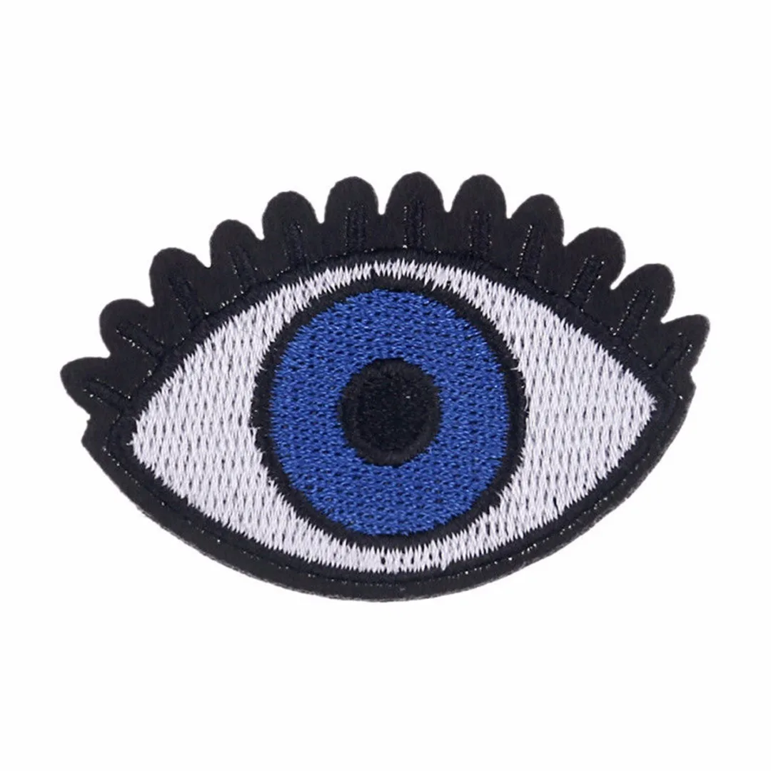 10pcs DIY Blue Eyes Embroidery Iron On Patch Badge Bag Cloth Applique Decoration