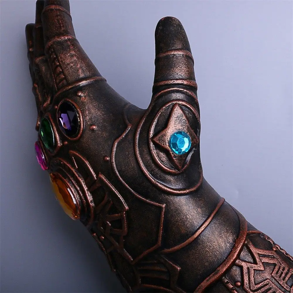 Cosplay Infinity Gauntlet Avengers Infinity War Thanos Gloves Gold Cosplay Studs Halloween Prop New (8)