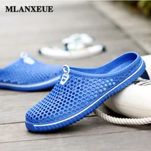 Mlanxeue Sommer Beach Hohl Männer Sandalen Candy Farbe Liebhaber Hausschuhe rutschfeste Croc Schuhe Runde Kappe Männlichen alias hombres