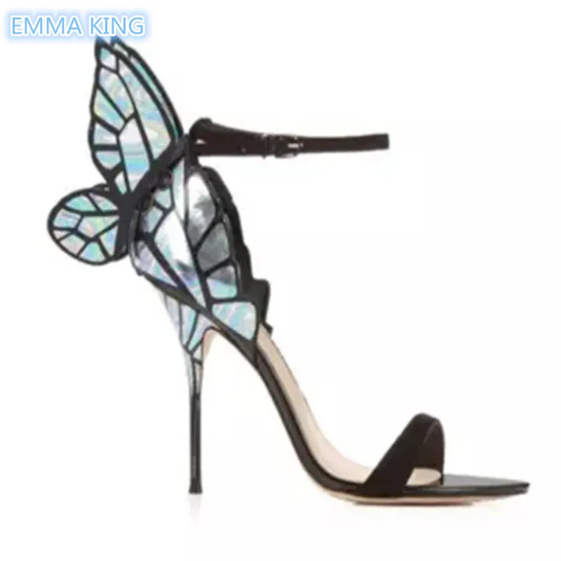 À Stiletto As Sandales Cheville Sangle Chaussures Conception Hauts Dames Boucle Talons Femmes Papillon Partie De D'été Ailes Picture Romaine Sexy zFAOPqW4