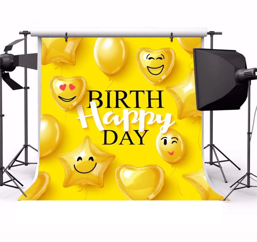 Laeacco Kid Backdrops Happy Baby Birthday Day Balloons Child Portrait Photographic Backgrounds Photocall Photo Studio