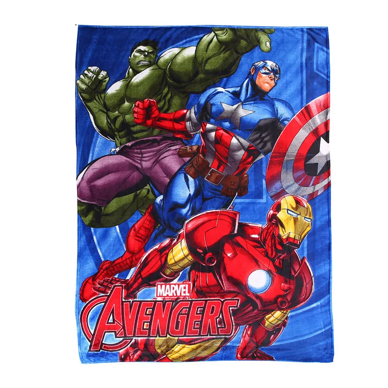 

Popular The Avengers Blankets Spider-man Stitch Printed Coral Fleece Blanket Children Cartoon Baby Throw Blanket 150x200cm Size