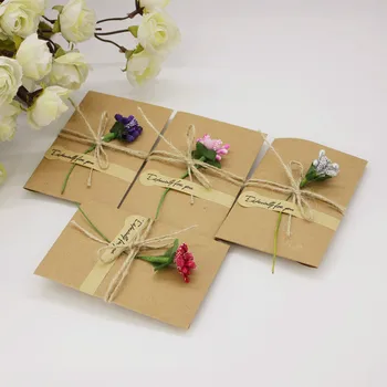 

10pcs Invitation card envelope with a beautiful personality page add flower bouquet card gift manual DIY