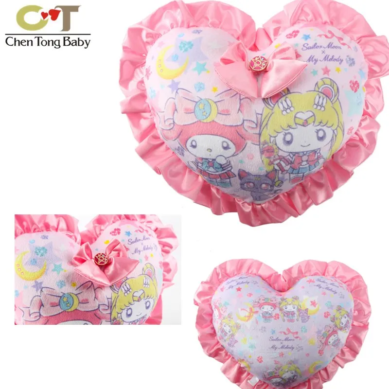 

Sailor Moon Merlot cooperation models love double plush printed pillow small pillow 22X19cm WJ01