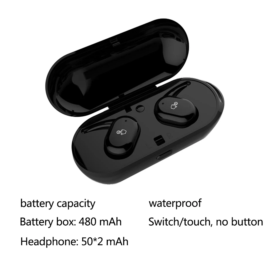 NiUB5 TWS Bluetooth наушники настоящие Беспроводные сенсорные с зарядным устройством