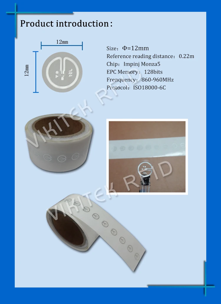 Метка Диапазона UHF RFID Impinj J51 Сухой инкрустация 915 МГц 900 МГц 868 МГц 860-960 МГц Higgs3 EPCC1G2 6C смарт-карты пассивные RFID теги этикетки