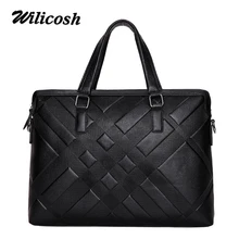 Wilicosh, модный портфель из натуральной кожи, мужская сумка-мессенджер, мужская сумка на плечо, деловой повседневный мужской портфель, сумка клетчатая, DF0324