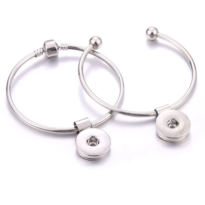 

Hot Sale Snap Jewelry Metal Snap Bracelet Bangle Silver Bracelet Fit 18mm 20mm Snap Button Jewelry For Women