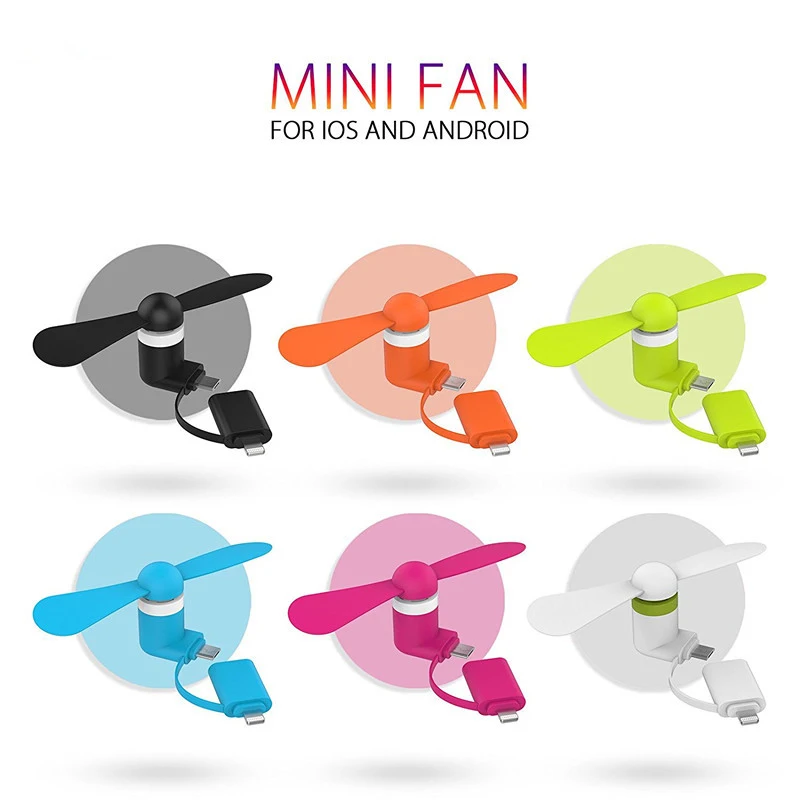BinFul 100% Tested Portable 2 in 1 Micro Mini USB gadget fan for Android OTG Iphone 5 5s 6 6s 7 plus 8 X XS XR Cooling Fan | Компьютеры и