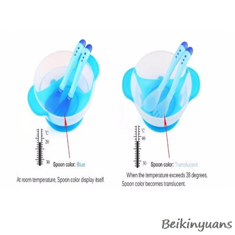 Для детей, есть посуду миска с присоской температура индукции ложка детские столовые приборы детское питание детская чаша