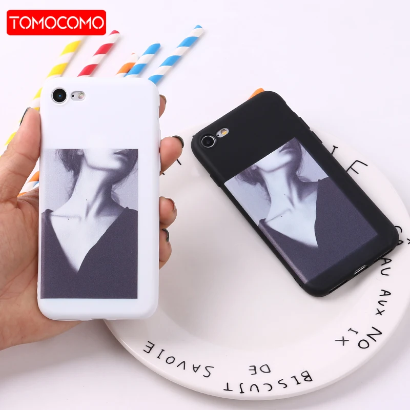 

For 8 8Plus X 7 7Plus Girl Painting Art Cute Soft Silicone Matte Case Fundas Coque Cover For iPhone 11 Pro 6 6S 5 5S SE XS Max
