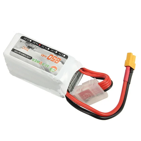 4 шт. XF Power 14,8 V 850mAh 4S 70C Lipo батарея XT30 Разъем для RC FPV гоночный Дрон Квадрокоптер