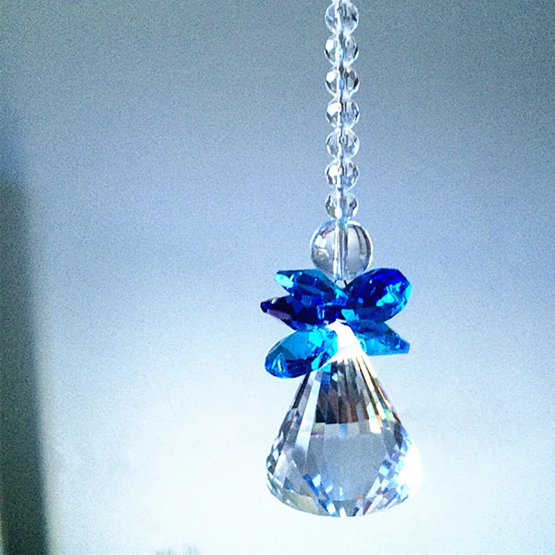 

Aqua 150MM Crystal Glass Angle Drops Hanging Pendants Suncatcher Chandelier Diamond Ball With Octagon Beads For Home Decoration