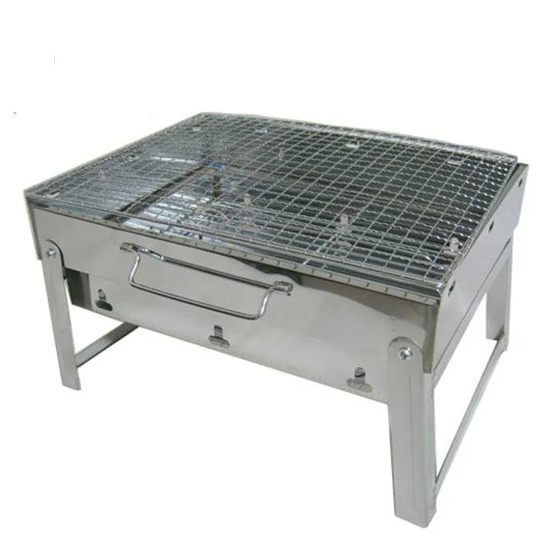 Outdoor Barbecue Forno Carbonio Portatile Di Campeggio Del Carbone Di Legna Barbecue Grill In Acciaio Inox Coperta Forno Girarrosto Barbecue Pieghevol