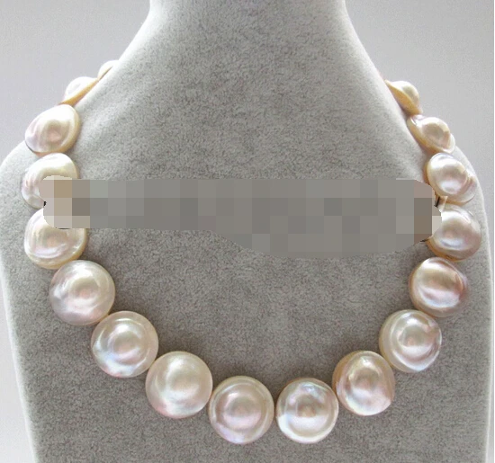 

Jewelr 005145 AAA 18" 23mm natural white sea water blister Mabe pearl necklace