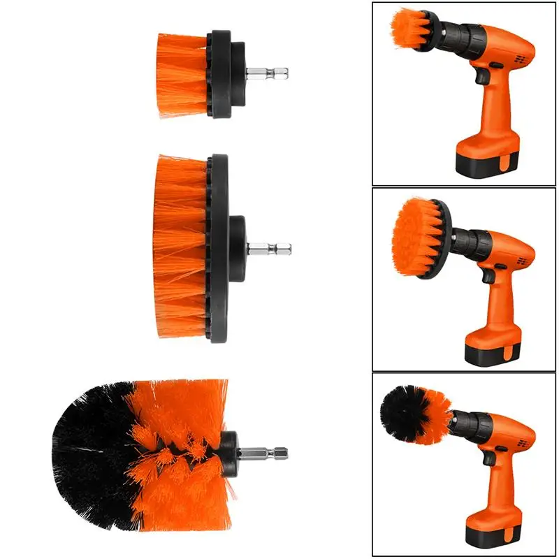 AOZBZ 3 шт. круглый полный Электрический щетина дрель щетка роторный набор инструментов для уборки скруббер чистящий инструмент Щетки автомойка инструмент