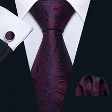 Barry. Wang мужской галстук темно-красный галстук Шелковый тканый галстук на шею с узором пейсли темно-синие дизайнерские вечерние и свадебные FA-5160