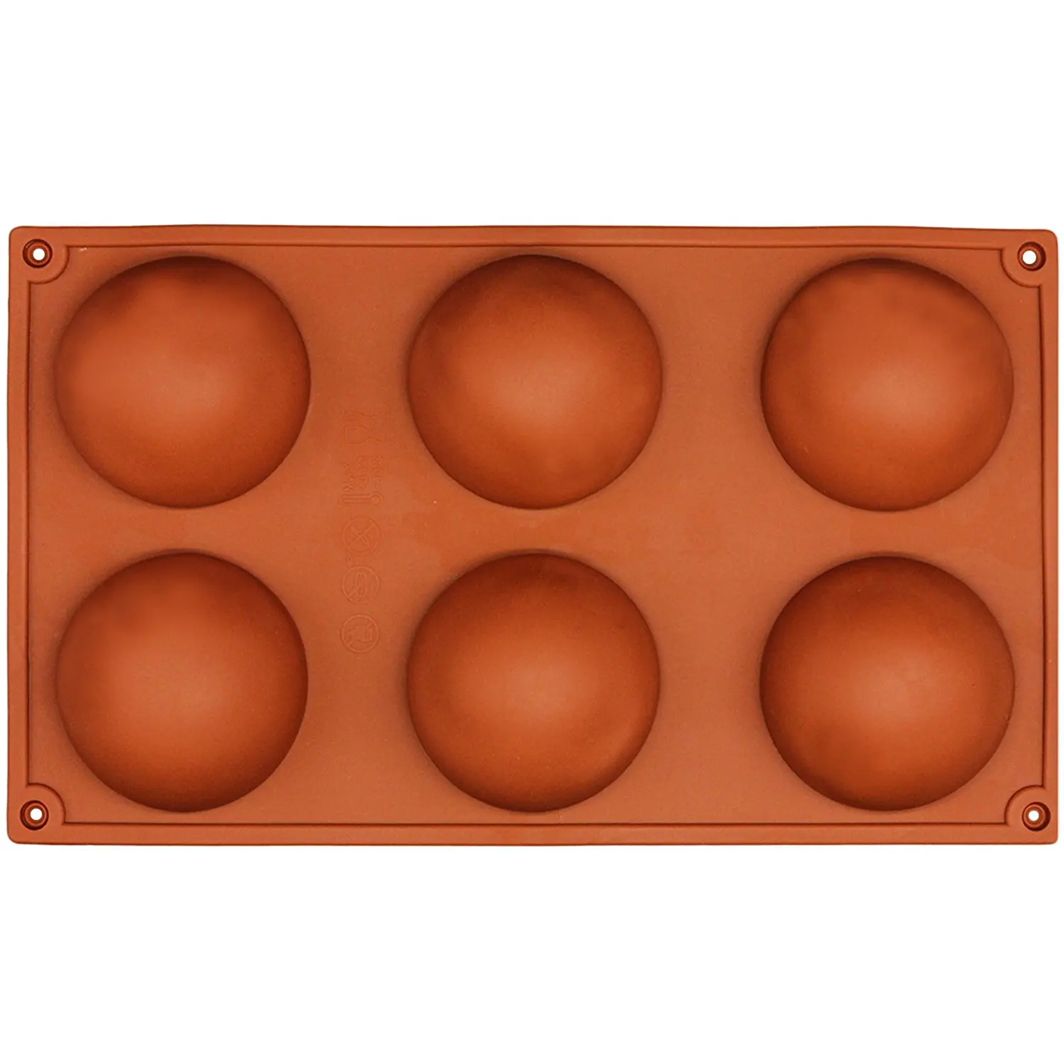 

6 small semi-spheres silicone mold, Silicone oven dish anti-slip very resistant, Cooking cake