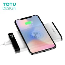 TOTU 8000mah QI Wireless Charger Power Bank LED Display For iPhone X 8 Plus 5V 2