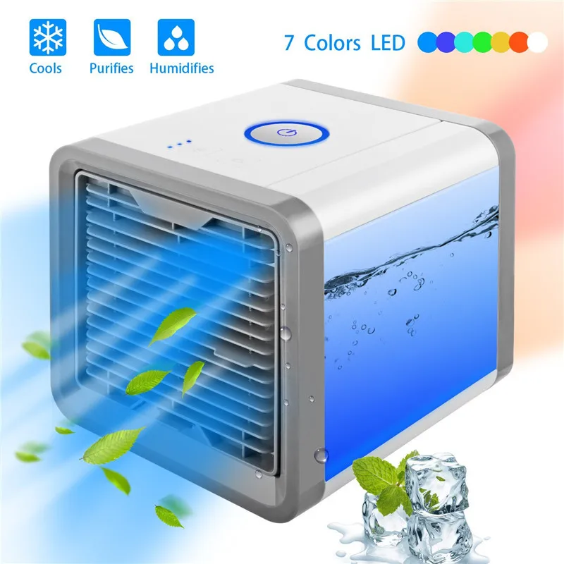 

Mini USB Portable Air Conditioner Humidifier Purifier 7 Colors Light Desktop Air Cooling Fan Air Cooler Fan For Office Room