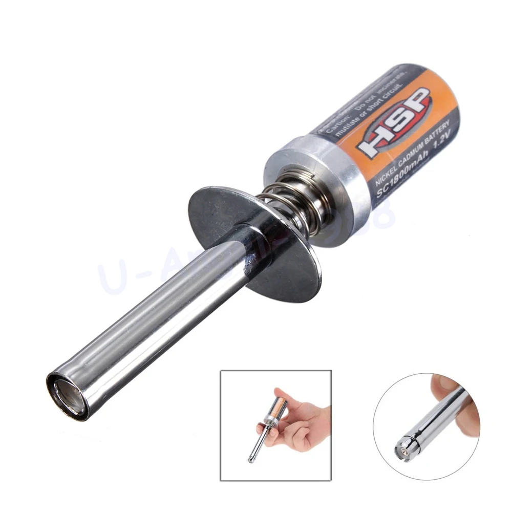 

HSP 80101 RC 1/8 Car Nitro Gas Engine Glow Starter start Rechargeable Alloy