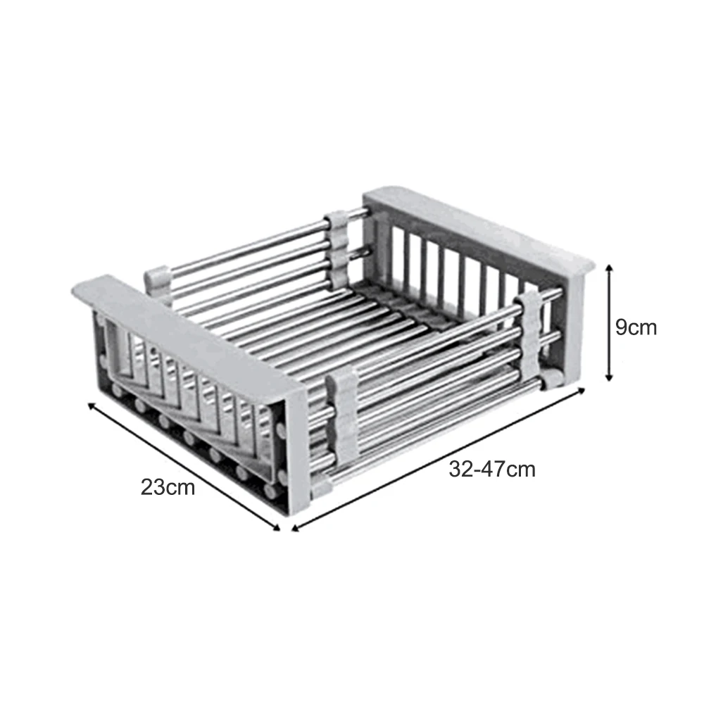 Нержавеющая сталь телескопическая раковина сушилка для посуды складной кухонный дуршлаг для фруктов и овощей слив стиральная корзина