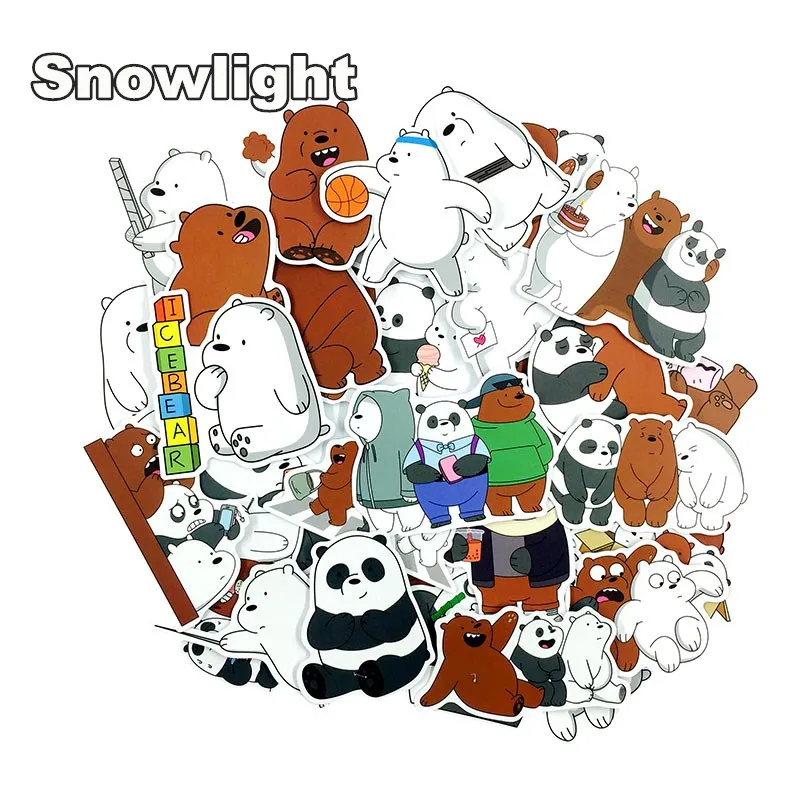 36pcs/lot Cartoon Cute Little Bear Sticker Toys Waterproof Computer Glass Backpack Fashion Stickers Gifts