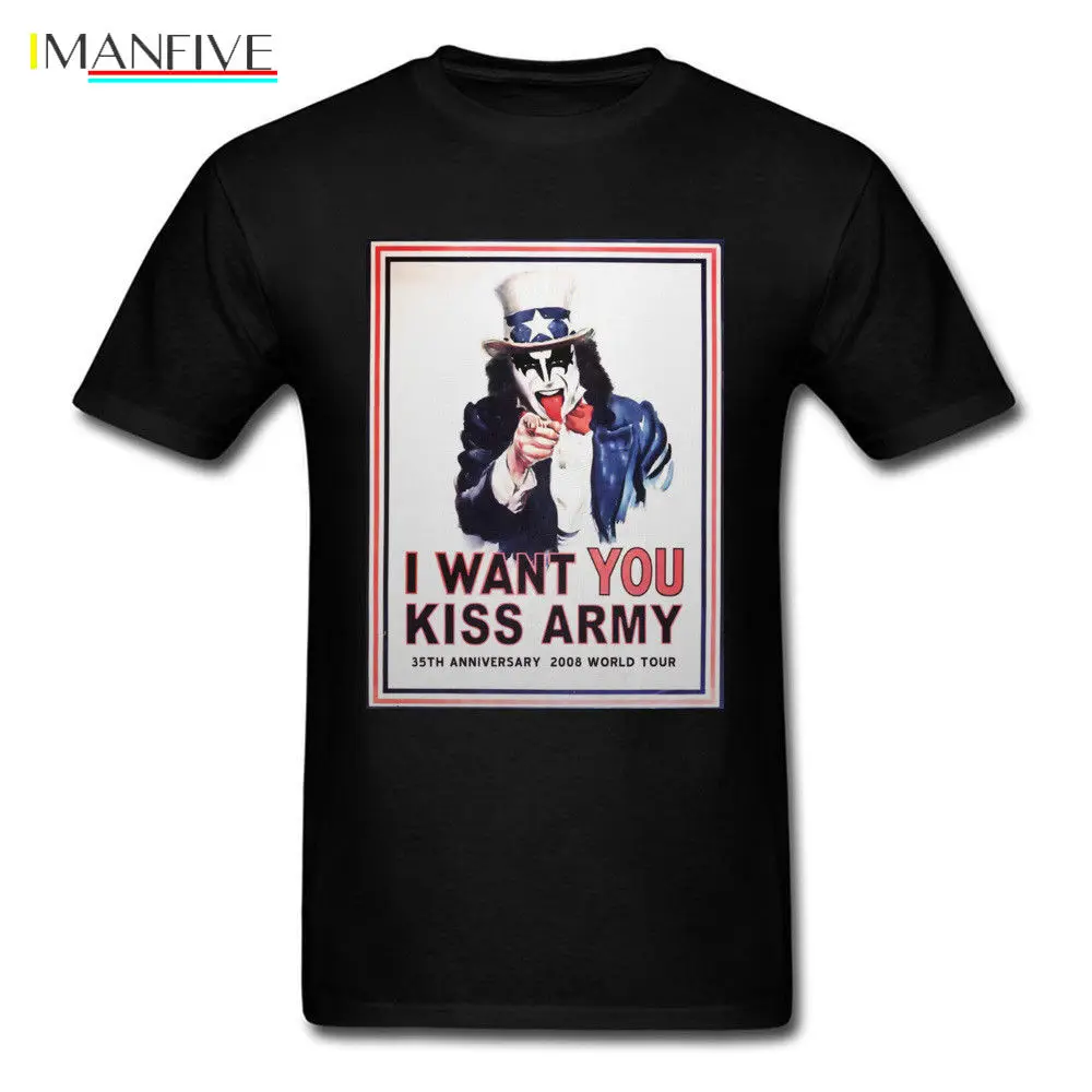 

NEW KISS Band Men's T-Shirt KISS ARMY Hard Rock and Roll Vintage Men Shirt Top Short Sleeve O-Neck Cotton T shirt
