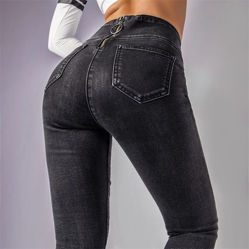 New Women Gothic Sexy Jeans Fashion Streetwear Hight Waist Punk Long Skinny Pants