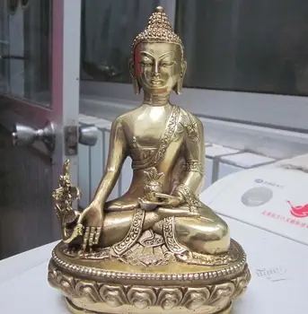 

ymying Tibet Tibetan brass Medicine Buddha Statue 6.5*4 inch