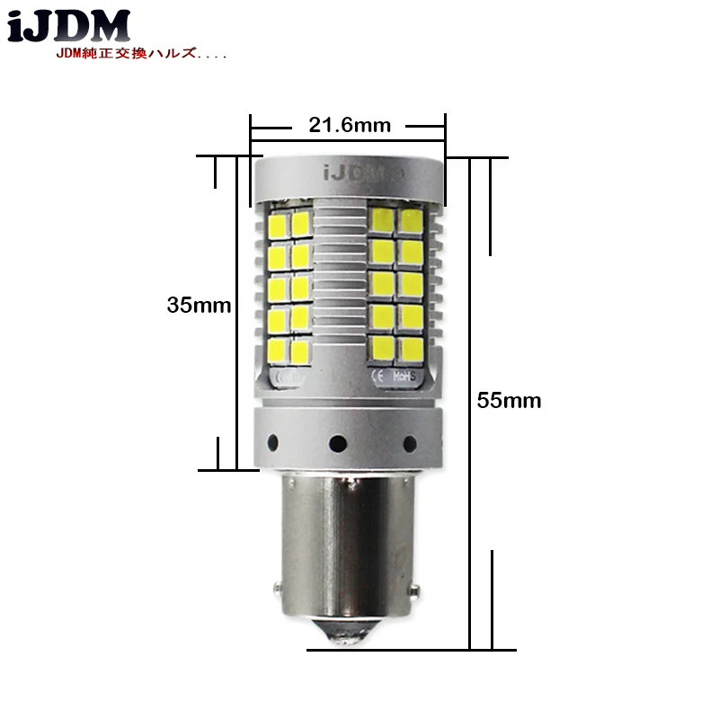 IJDM ошибок супер яркий 15 Вт 35-SMD 1156 P21W 7506 светодиодный Замена лампы соответствует европейским размерам резервные фары заднего хода автомобиля, 12V ксенон белый