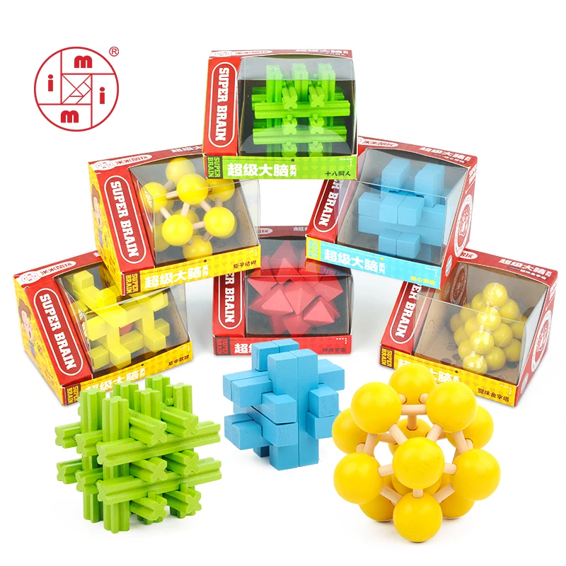 

MITOYS Classic IQ Wooden Puzzle Geometric Shape puzzle Brain Teasers mind Games educational Toys for Children Adults