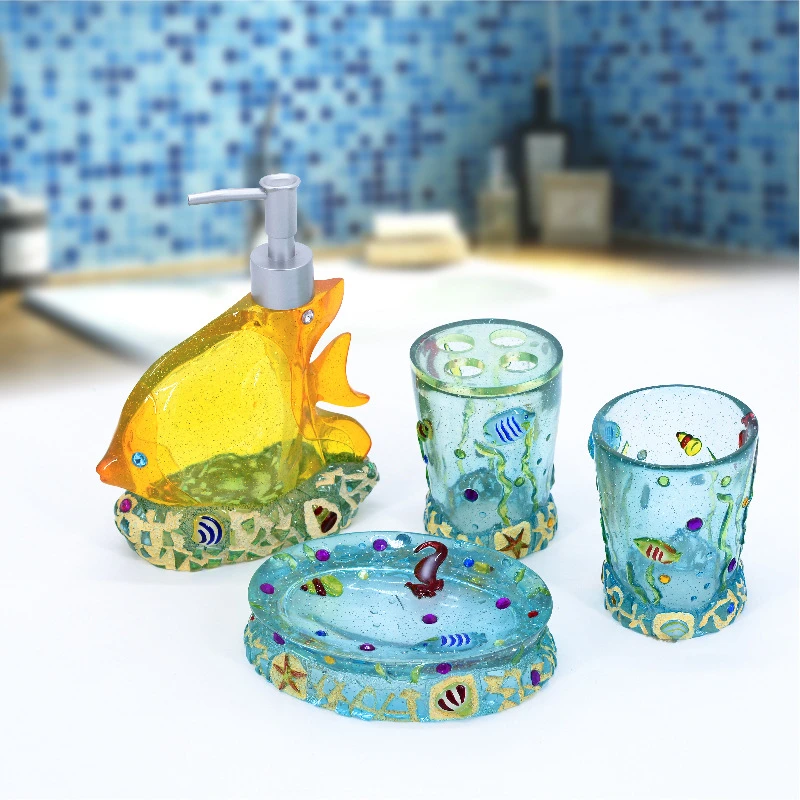 Ocean Tropical Fish Pentagram Hippocampus Bathroom Wash Hotel Supplies Gargle Mug Transparent Fluorescent Fish Toiletries Set Bathroom Accessories Sets Aliexpress