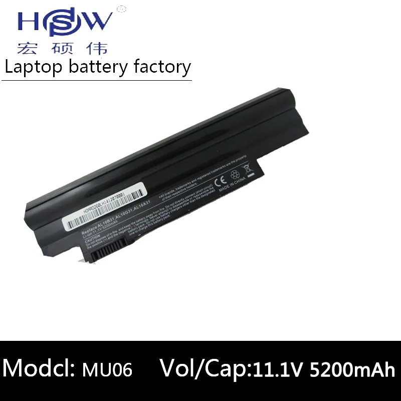 HSW 5200 мАч аккумулятор для ноутбука acer Aspire One 522 722 D255 D255E D257 D257E D260 D270 AOD255 AOD257 AOD260 E100 для LT23 LT2304C
