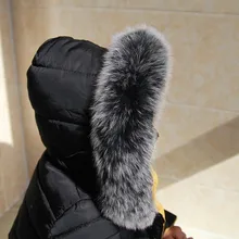 Зимний бренд Fox Fur Trim Теплый 75 см длина натуральная меховая одежда аксессуар пальто свитер воротник
