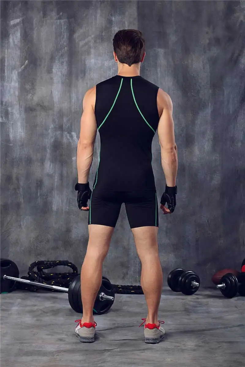 Мужской Pro компрессионный комплект для фитнеса, наборы быстросохнущие короткие леггинсы+ топы, тренировка, тренировка, спортивные штаны для йоги+ рубашки, Бег Йога 3341