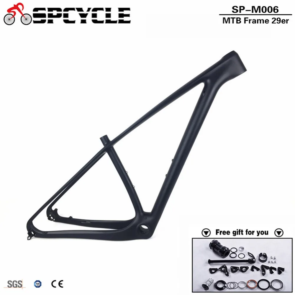 

Spcycle 2019 New Carbon MTB Bicycle Frame 27.5er 29er Mountain Bike Carbon Frames Compatible 135*9mm QR or 142*12mm Thru Axle