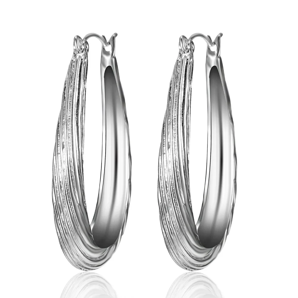 

Silver Geometric U Shape Hoop Earring For Women Hoop Earrings Simple Bijoux Bijoux Fashion Jewelry